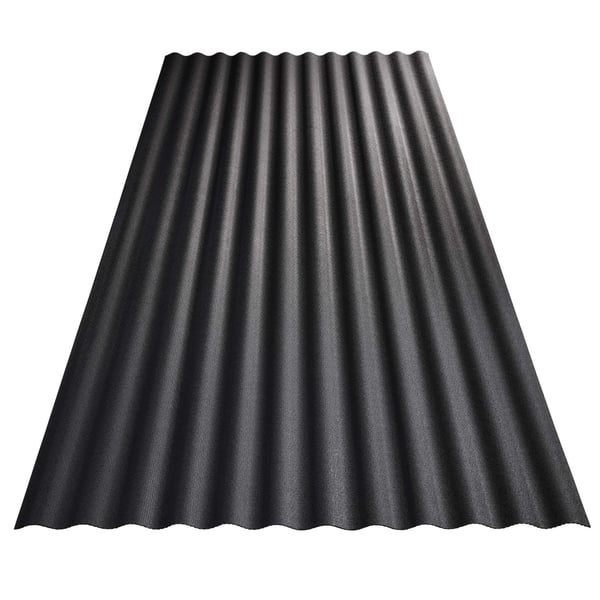 Scobanit light Kunststoff Profilplatte 76/18, 3,00 mm, schwarz, Gesamtansicht schraeg von oben