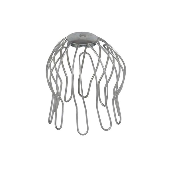 Laubfang aus silber-metallic Stahl, Drahtkorb-Form, Hauptansicht