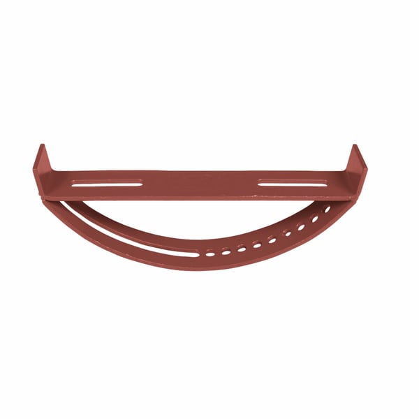 Verstellbare Halterung fuer Laufrost aus verzinktem Stahl, rot (RAL 3009), mit Langloechern