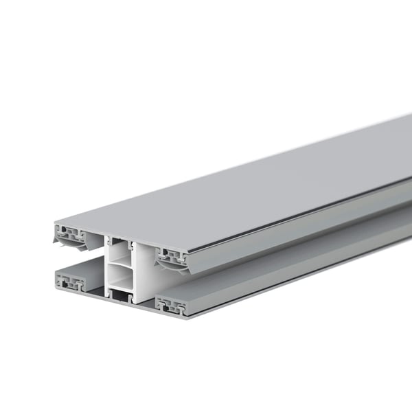Mendiger Mittelprofil 10 mm Thermo/Classic, blankes Aluminium und weisser Kunststoff, Hauptansicht