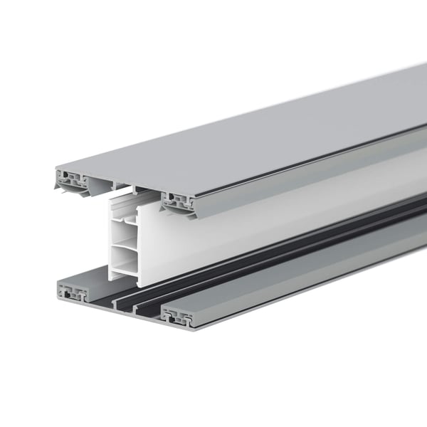 Mendiger Mittelprofil 16 mm Thermo/Classic, Aluminium und Kunststoff, blank, mit glatter Unterseite