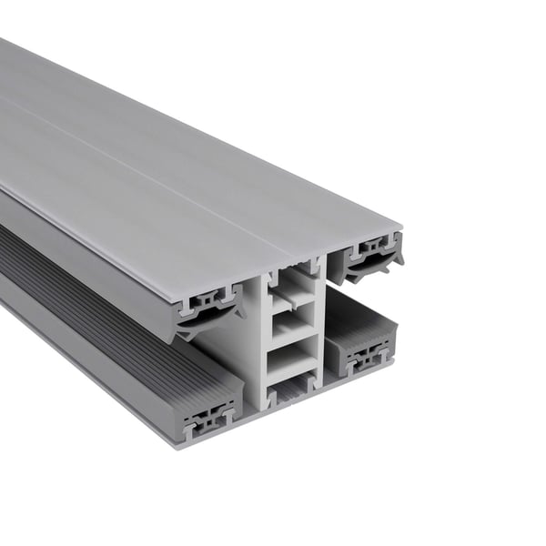 Mendiger Mittelprofil 16 mm Thermo/Classic, blank, Aluminium und Kunststoff, schraeg von oben