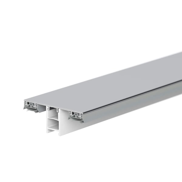 Mendiger Mittelprofil aus blankem Aluminium und Kunststoff, Hauptansicht