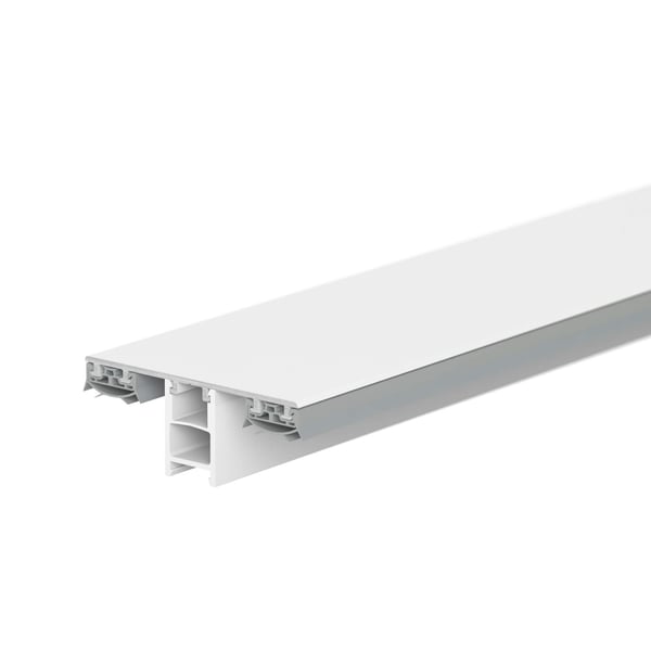 Mendiger Mittelprofil aus wei\u00dfem Aluminium und Kunststoff, Hauptansicht