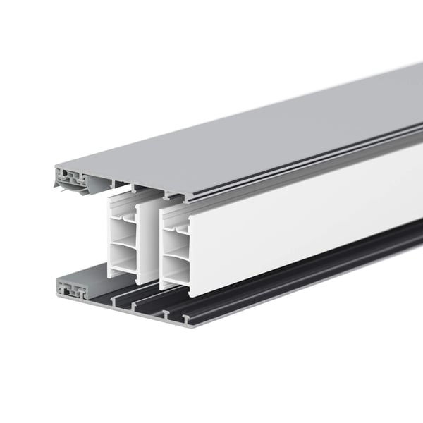 Mendiger Randprofil 16 mm Thermo/Classic, blank, Schnittansicht mit Aluminium- und Kunststoffelementen