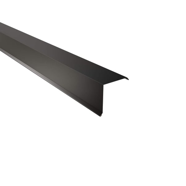 Ortgangwinkel Tiefschwarz RAL 9005 aus Stahl 0,50 mm, Polyester 25 µm beschichtet, Hauptansicht
