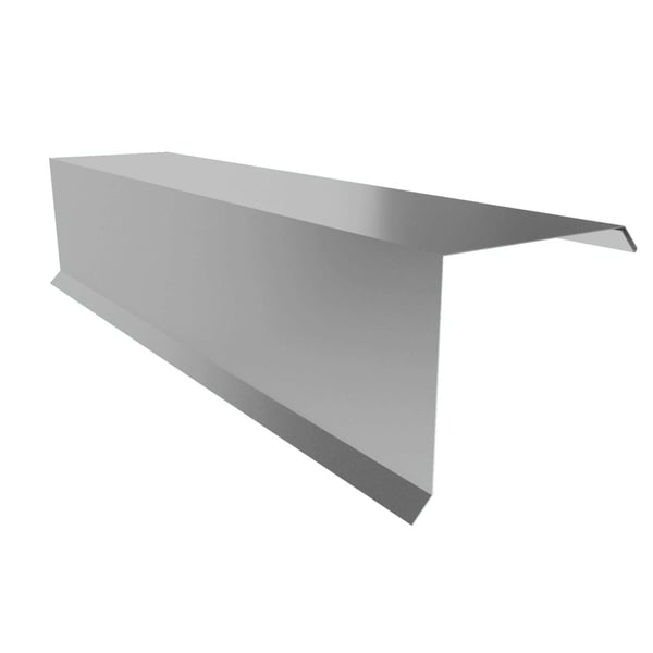 Ortgangwinkel Weißaluminium (RAL 9006) aus Stahl, 0,75 mm, 50 µm PURLAK, Hauptansicht