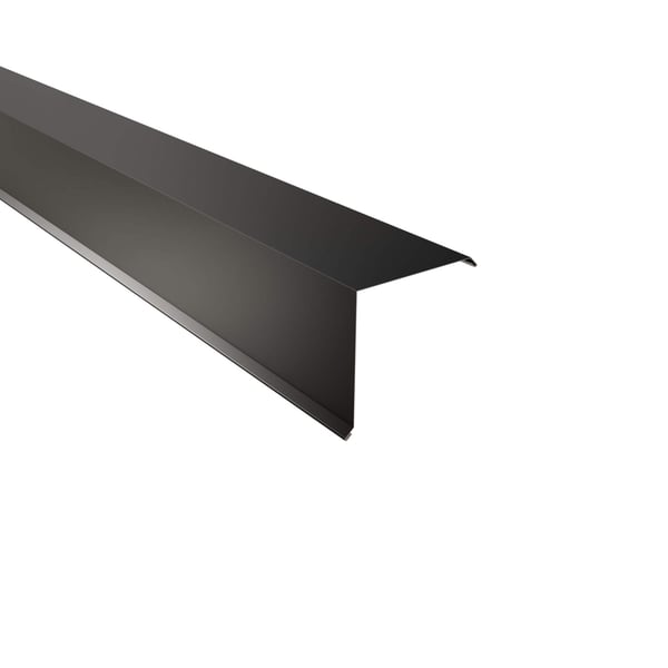 Ortgangwinkel Tiefschwarz RAL 9005 aus Stahl 0,50 mm, Hauptansicht schräg von oben