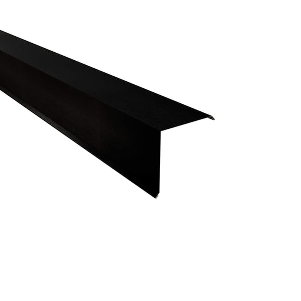 Ortgangwinkel aus Stahl 0,50 mm in Schwarz (RAL 9005) mit 35 µm Mattpolyester Beschichtung