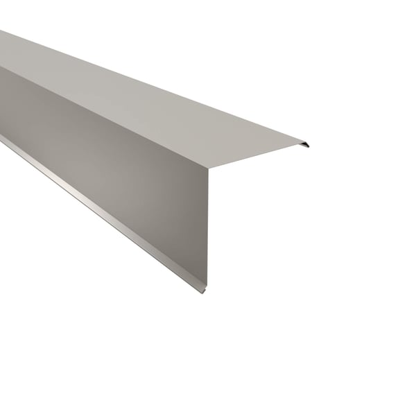Ortgangwinkel aus Stahl, Grauweiß RAL 9002, 0,63 mm stark, 25 µm Polyesterbeschichtung, Hauptansicht