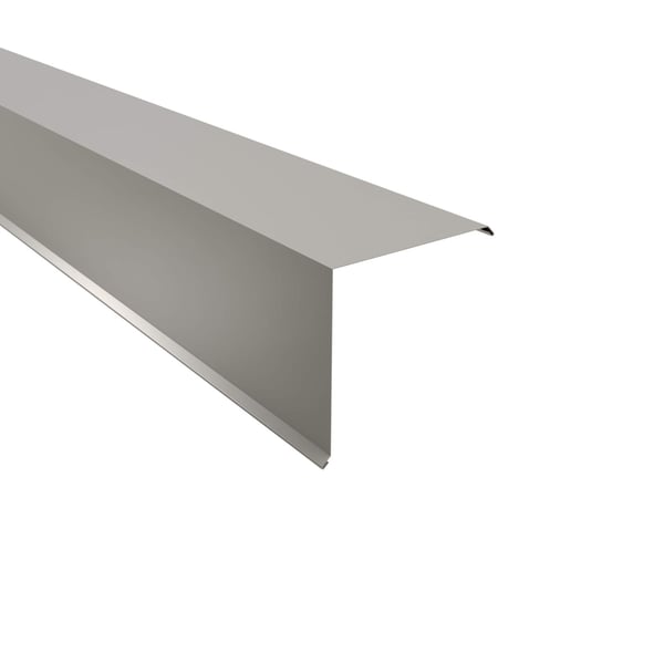 Ortgangwinkel Aluminium 0,70 mm Weißaluminium RAL 9006, Hauptansicht schräg von oben