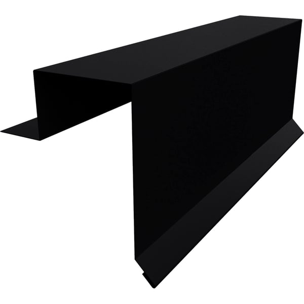Ortgangwinkel Stehfalzprofil PD-510-S Tiefschwarz (RAL 9005) aus 0,50 mm Stahl, Hauptansicht