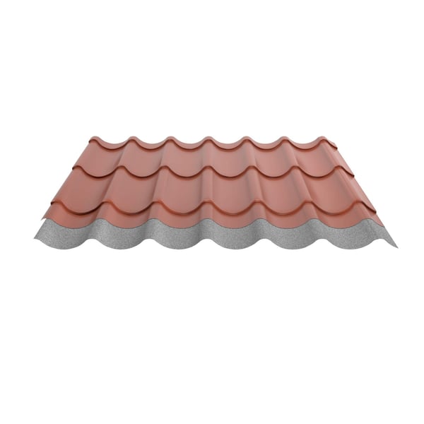 Pfannenblech Kupferbraun mit Vlies 1000 g/m² Unterseite, Schnittansicht