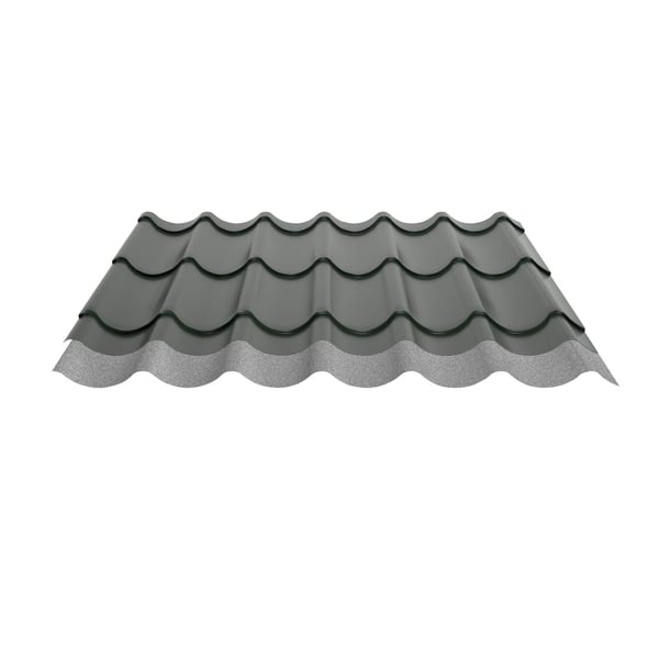 Pfannenblech 2/1060 Chromoxidgrün mit Anti-Tropf-Vlies, Schnittansicht