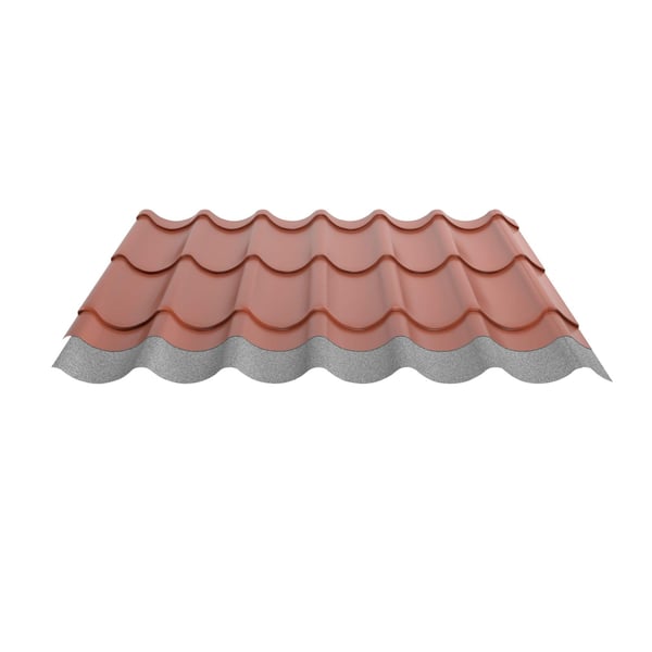 Pfannenblech Kupferbraun RAL 8004, 0,50 mm Stahl, 25 µm Polyester, mit Anti-Tropf-Vlies Unterseite