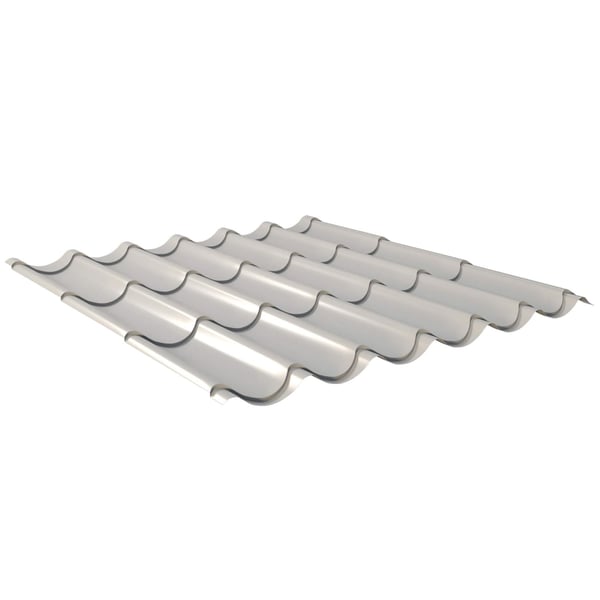 Pfannenblech Aluminium 0,70 mm Weißaluminium RAL 9006 mit 25 µm Polyesterbeschichtung, Hauptansicht
