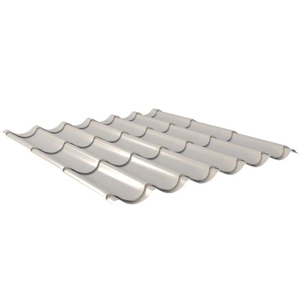 Pfannenblech 2/1060 aus Stahl 0,50 mm in Grauweiß RAL 9002, Hauptansicht