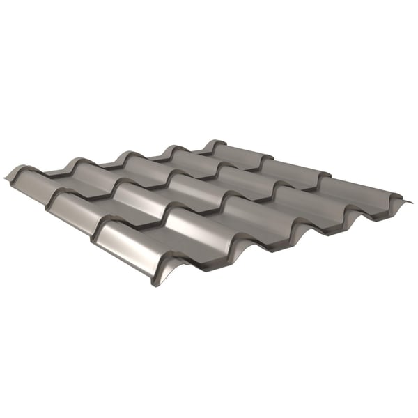 Pfannenblech EUROPA Graualuminium, 0,50 mm Stahl, 25 µm Polyesterbeschichtung, Hauptansicht