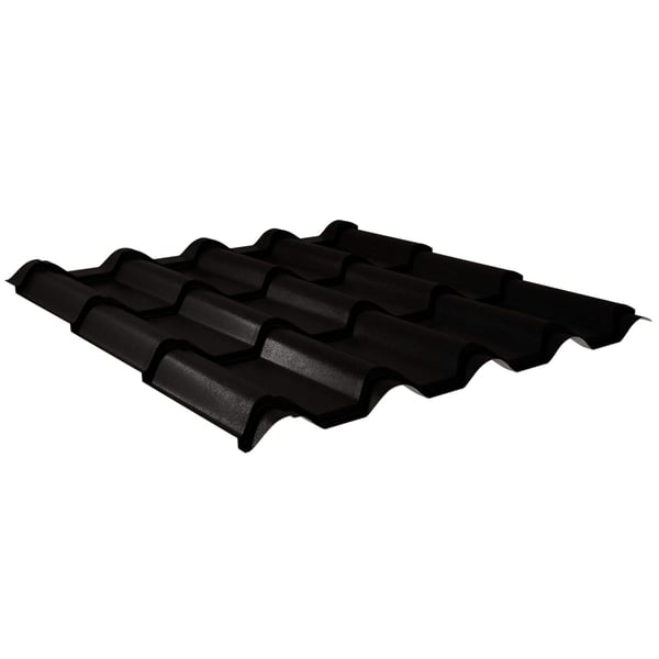Pfannenblech EUROPA schwarz, 0,50 mm Stahl, mit 35 µm Mattpolyester Beschichtung