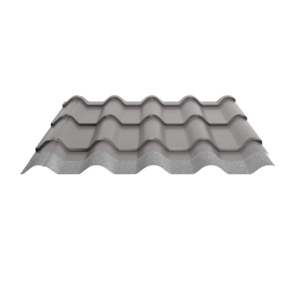 Pfannenblech EUROPA Graualuminium mit Anti-Tropf-Vlies 700 g/m² auf der Unterseite