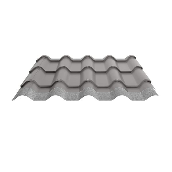 Pfannenblech EUROPA Graualuminium, 0,70 mm, 25 µm Polyester, mit Anti-Tropf Vlies auf der Unterseite
