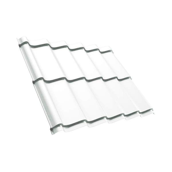 Pfannenblech Szafir 350/15, Reinweiß RAL 9010, 0,50 mm Stahl, 25 µm Polyesterbeschichtung, Hauptansicht