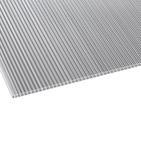 Polycarbonat Doppelstegplatte 10 mm klar, Hauptansicht schraeg von oben