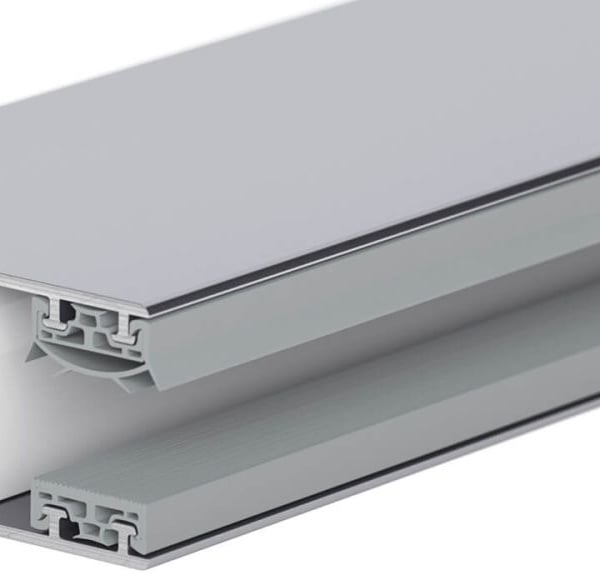 Detailansicht eines Aluminium-Verbindungsprofils für 10 mm Doppelstegplatten