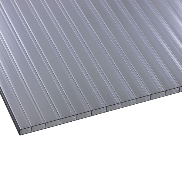 Polycarbonat Doppelstegplatte 16 mm Graphit, Hauptansicht der Oberseite mit sichtbaren Stegen