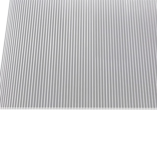 Polycarbonat Doppelstegplatte 6 mm klar, von oben gesehen, mit parallelen Stegen
