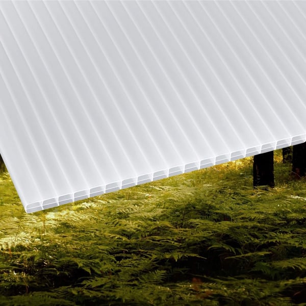 Polycarbonat Stegplatte | 16 mm | Profil A1 | Sparpaket | Plattenbreite 98 cm | Opal Weiß | Blueline | Breite 8,12 m | Länge 6,00 m