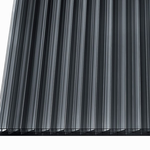 Polycarbonat Stegplatte | 16 mm | Profil A1 | Sparpaket | Plattenbreite 98 cm | Graphit | X-Struktur | Breite 4,09 m | Länge 2,00 m