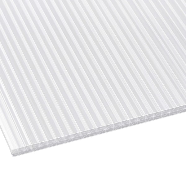 Polycarbonat Stegplatte | 16 mm | Profil A1 | Sparpaket | Plattenbreite 98 cm | Opal-Weiß | X-Struktur | Breite 7,11 m | Länge 5,00 m