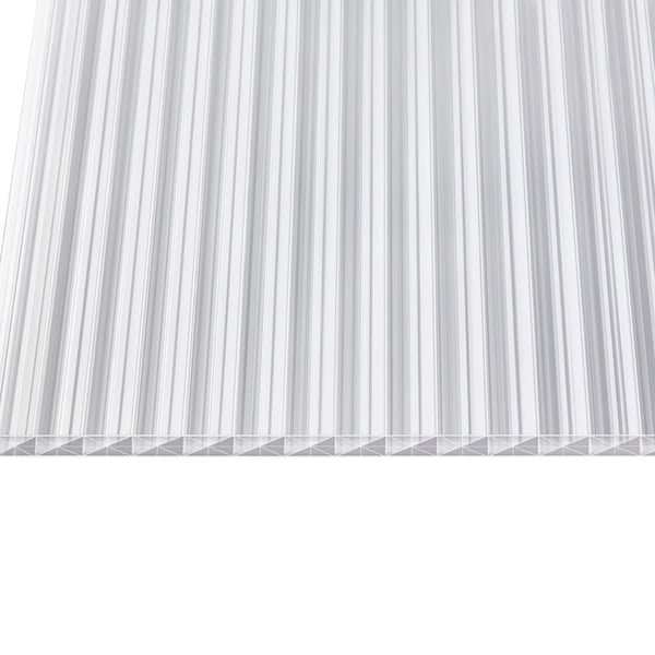 Polycarbonat Stegplatte | 16 mm | Profil A4 | Sparpaket | Plattenbreite 98 cm | Klar | X-Struktur | Breite 4,09 m | Länge 7,00 m