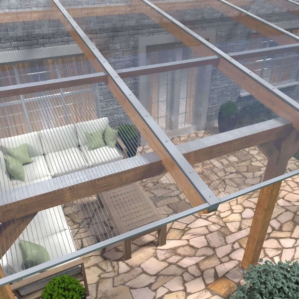 Polycarbonat Stegplatte | 16 mm | Profil DUO | Sparpaket | Plattenbreite 1,20 m | Klar | Breite 7,44 m | Länge 4,00 m