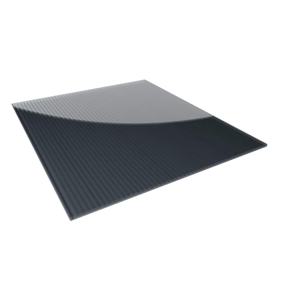 Polycarbonat Stegplatte | 16 mm | Profil DUO | Sparpaket | Plattenbreite 98 cm | Anthrazitgrau | Novalite | Breite 5,11 m | Länge 4,00 m