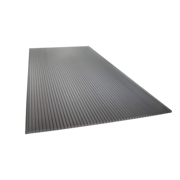 Polycarbonat Stegplatte | 16 mm | Profil ECO | Sparpaket | Plattenbreite 98 cm | Anthrazitgrau | Novalite | Breite 9,05 m | Länge 3,50 m