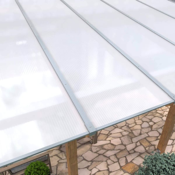 Polycarbonat Stegplatte | 16 mm | Profil ECO | Sparpaket | Plattenbreite 98 cm | Opal Weiß | Breite 4,05 m | Länge 3,50 m