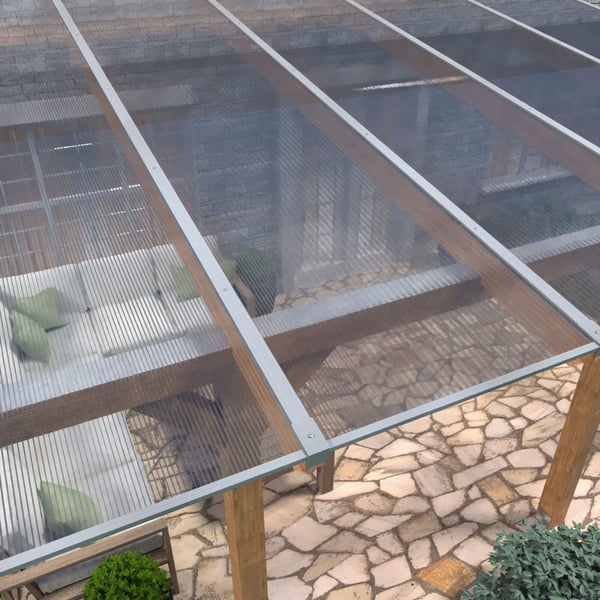 Polycarbonat Stegplatte | 16 mm | Profil ECO | Sparpaket | Plattenbreite 98 cm | Klar | X-Struktur | Breite 8,05 m | Länge 2,00 m