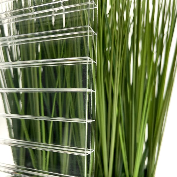 Polycarbonat Stegplatte | 16 mm | Profil Mendiger | Sparpaket | Plattenbreite 98 cm | Klar | Novalite | Breite 8,14 m | Länge 2,50 m
