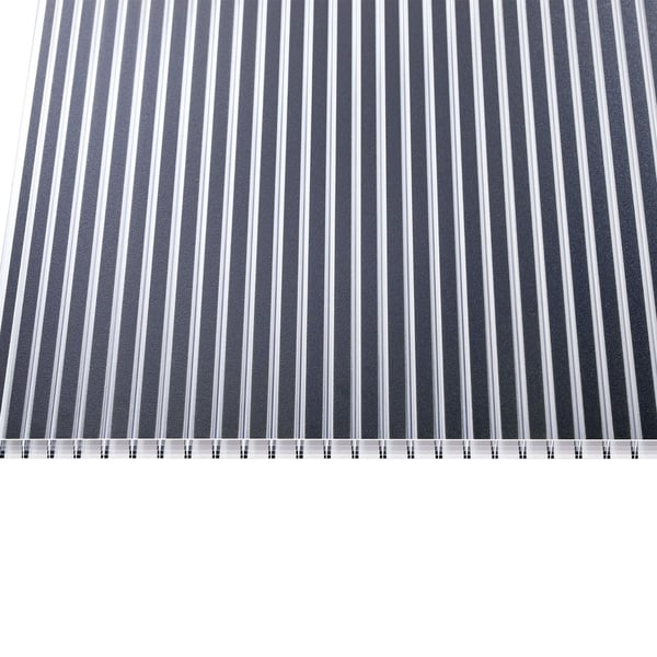 Polycarbonat Stegplatte | 16 mm | Breite 98 cm | Klar / Anthrazit gestreift | 2-Seiten UV-Schutz | 3,00 m