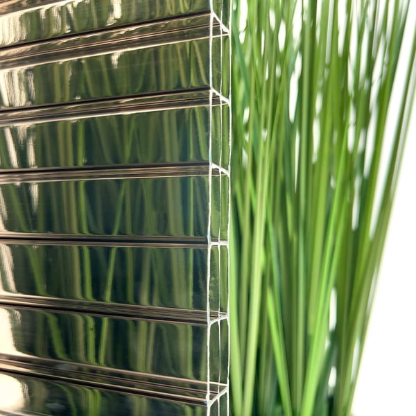Polycarbonat Stegplatte | 16 mm | Breite 98 cm | Bronze | 2-Seiten UV-Schutz | 4,50 m