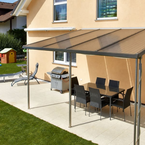 Polycarbonat Stegplatte | 16 mm | Breite 98 cm | Bronze | 2-Seiten UV-Schutz | 2,50 m