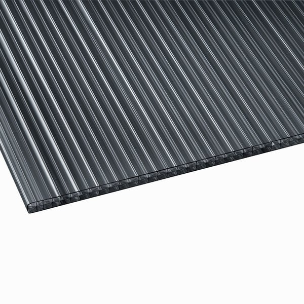 Polycarbonat Stegplatte | 16 mm | Breite 98 cm | Graphit | X-Struktur | 4,00 m