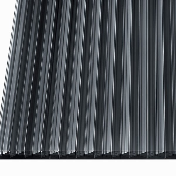 Polycarbonat Stegplatte | 16 mm | Breite 98 cm | Graphit | X-Struktur | 4,00 m