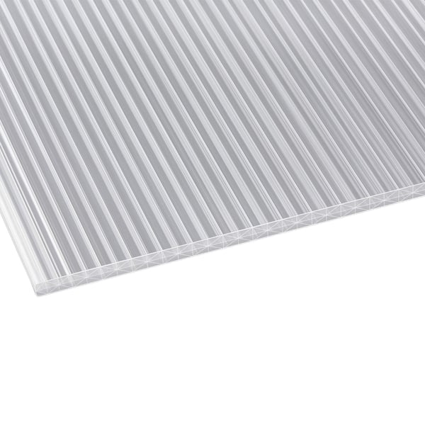 Polycarbonat Stegplatte | 16 mm | Breite 98 cm | Klar | X-Struktur | 4,00 m