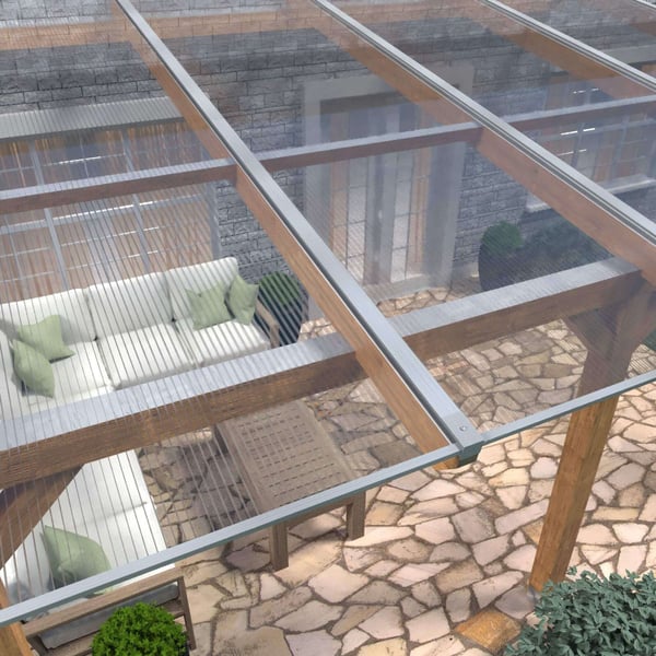 Polycarbonat Stegplatte | 16 mm | Breite 1,20 m | Klar | 4,00 m