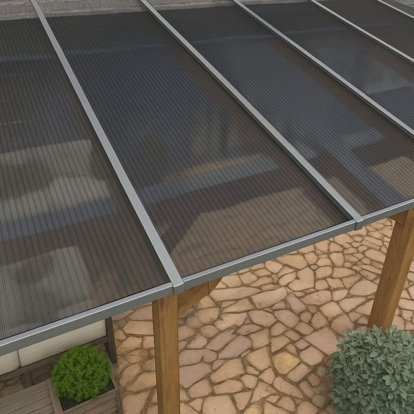 Polycarbonat Stegplatte | 16 mm | Breite 98 cm | Anthrazitgrau | Novalite | 7,00 m