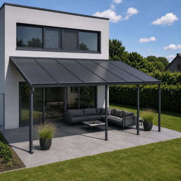 Polycarbonat Stegplatte | 16 mm | Breite 98 cm | Anthrazitgrau | Novalite | 4,50 m