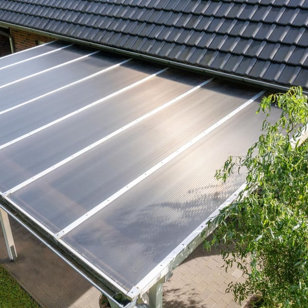 Polycarbonat Stegplatte | 16 mm | Breite 98 cm | Klar | X-Struktur | 2,50 m